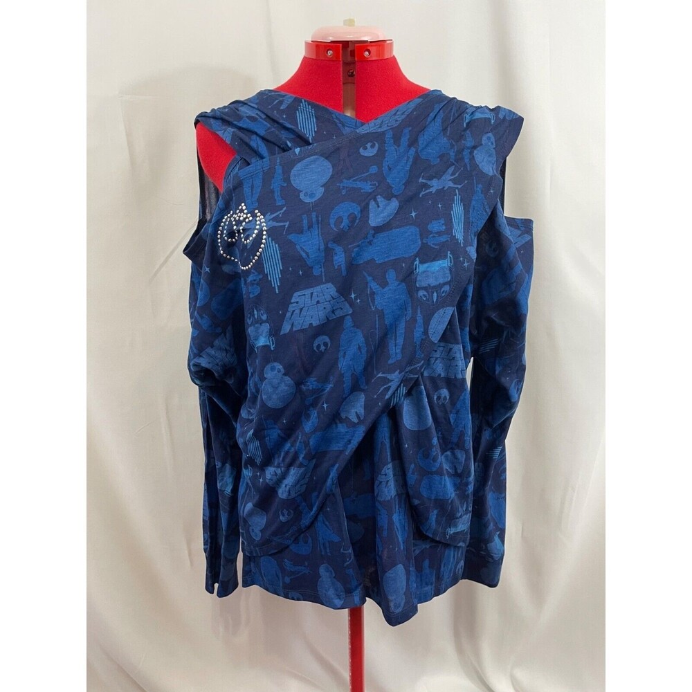 STAR WARS Authentic two piece shirt top blue Women's XL Set Disney RARE Rebel